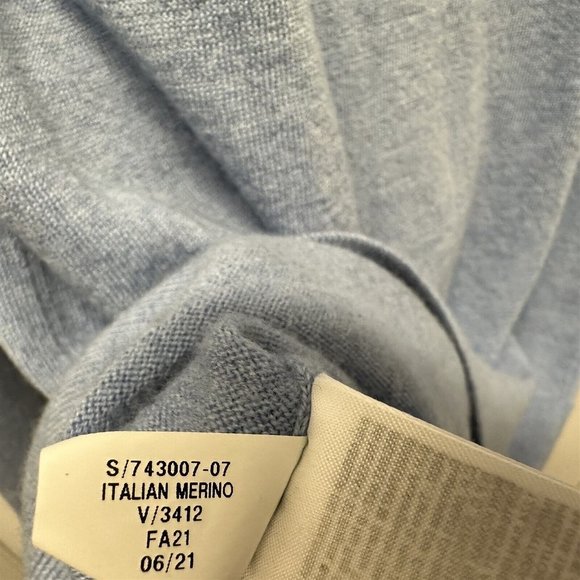 Banana Republic Baruffa Men's Sweater Italian Merino Yarn Large Blue Heather - Picture 6 of 6